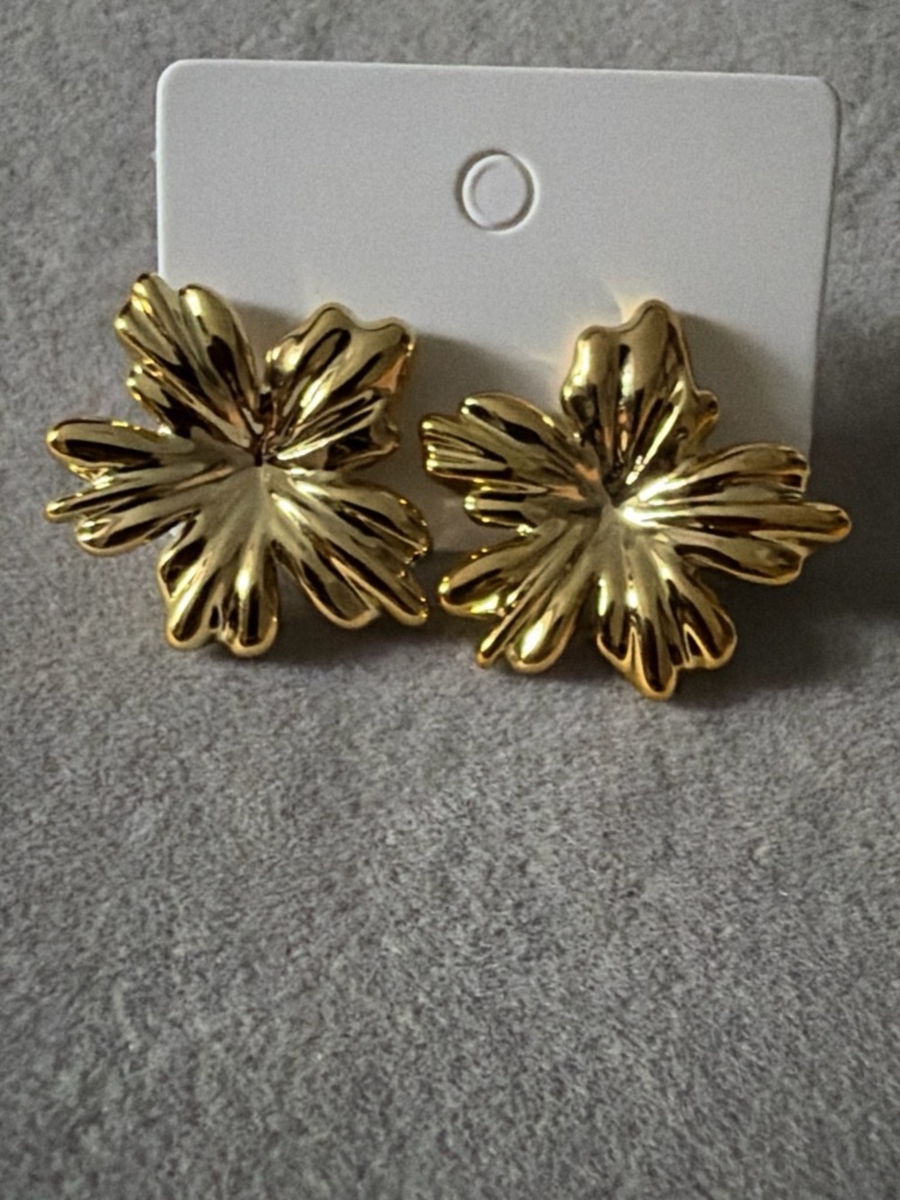 Gold Floral Statement Earrings - Women's Jewelry